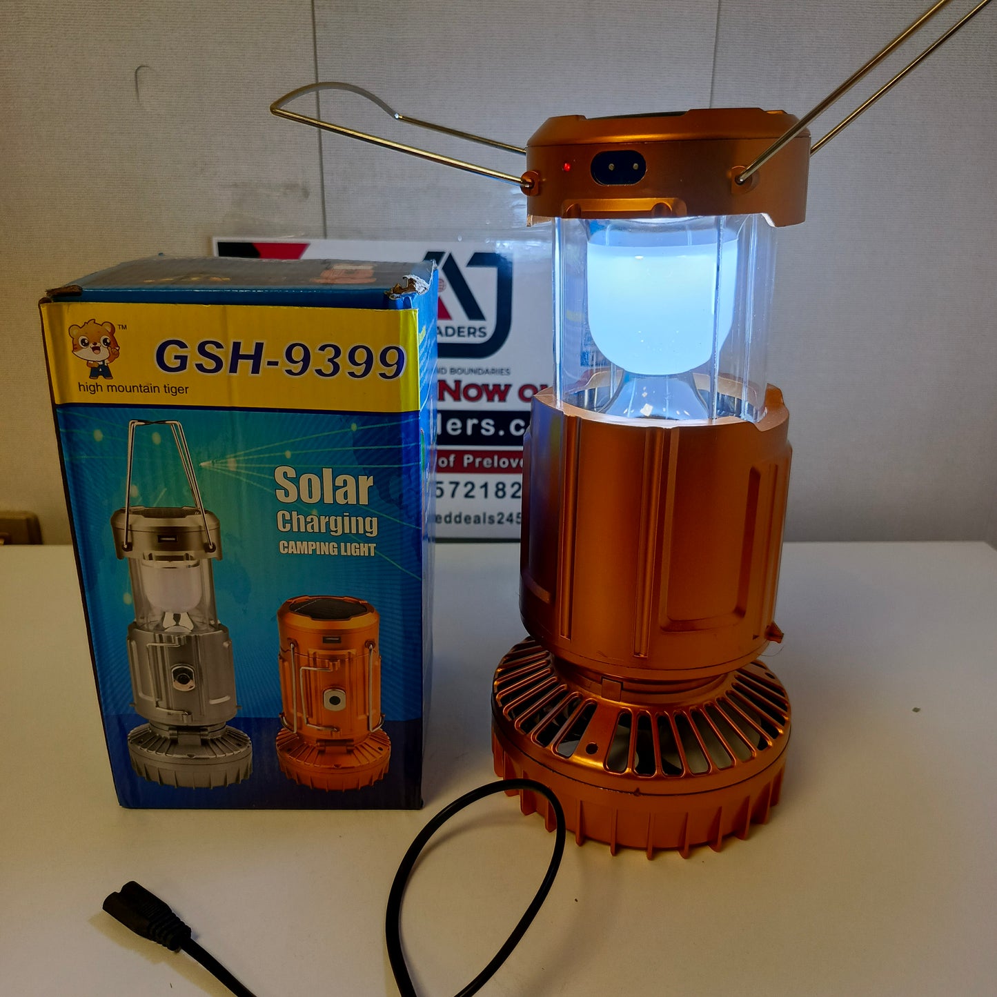 Solar Rechargeable Light + Fan Model GSH 9399