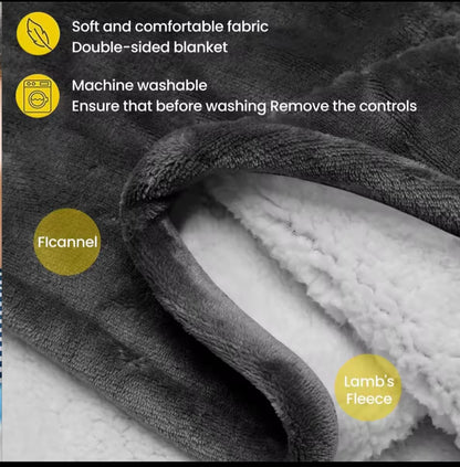 Electric Heating Blanket Fast Heating Flannel Blankets Temperature Adjustable Washable