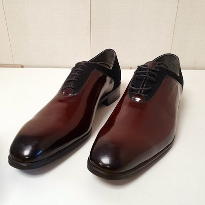 Hand Made Shoes Leather Maroon Black Back Art # 83 , 12950