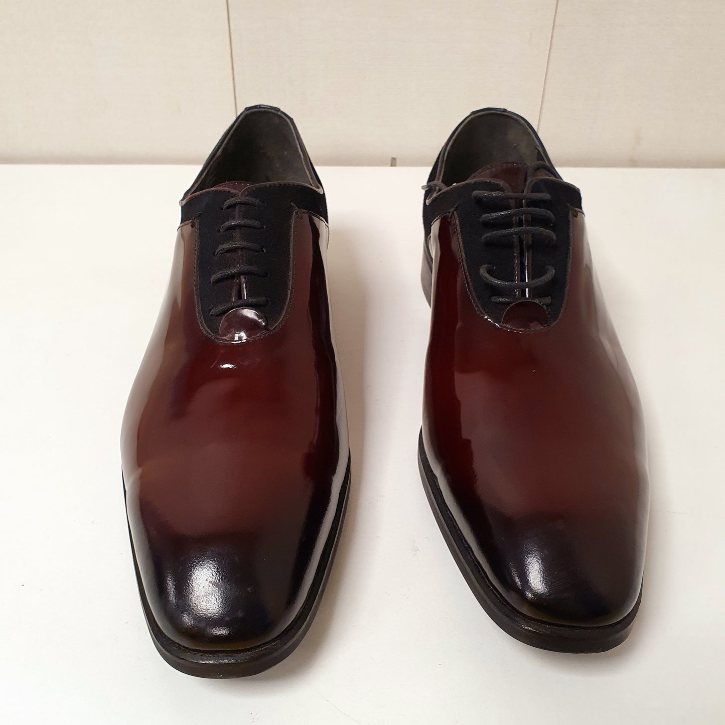 Hand Made Shoes Leather Maroon Black Back Art # 83 , 12950