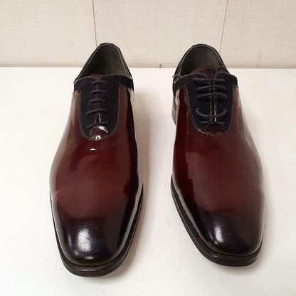 Hand Made Shoes Leather Maroon Black Back Art # 83 , 12950