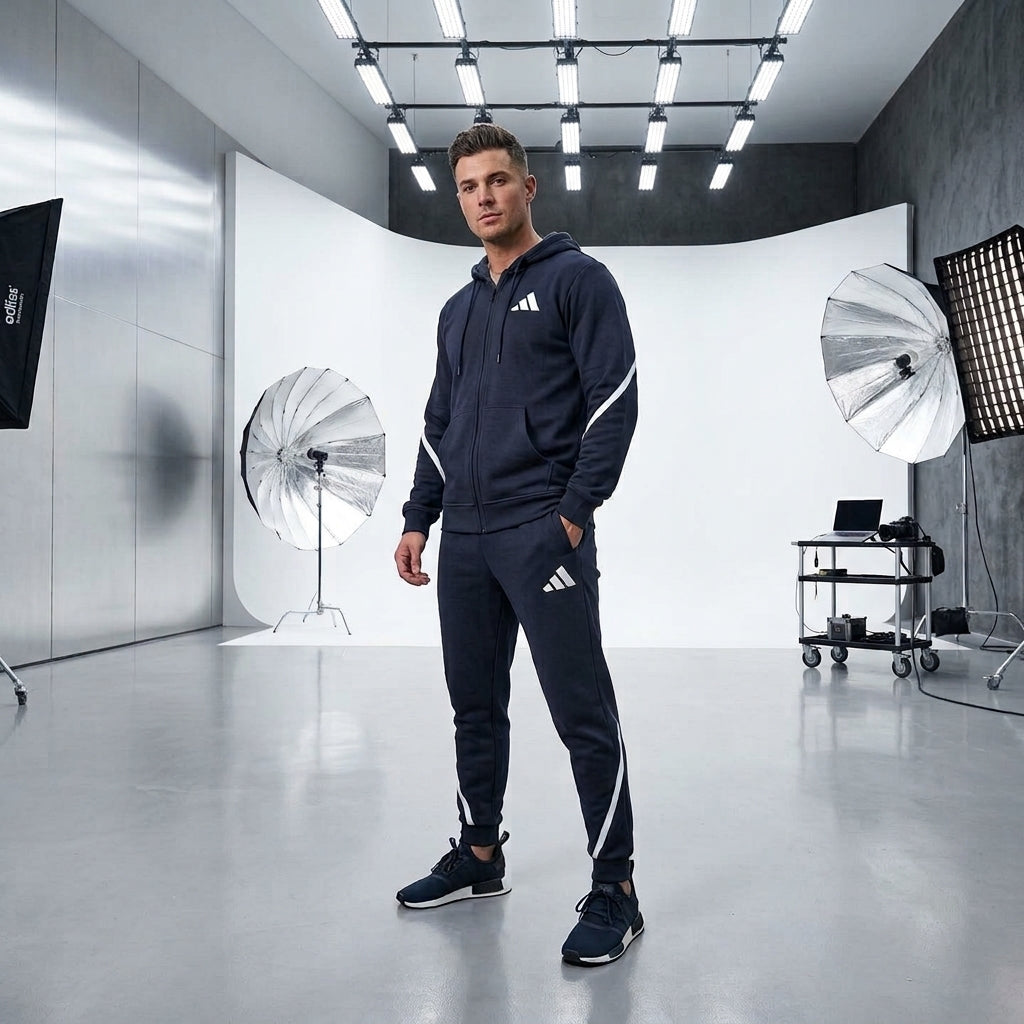 Blue Adidas Warm Track Suit, 3