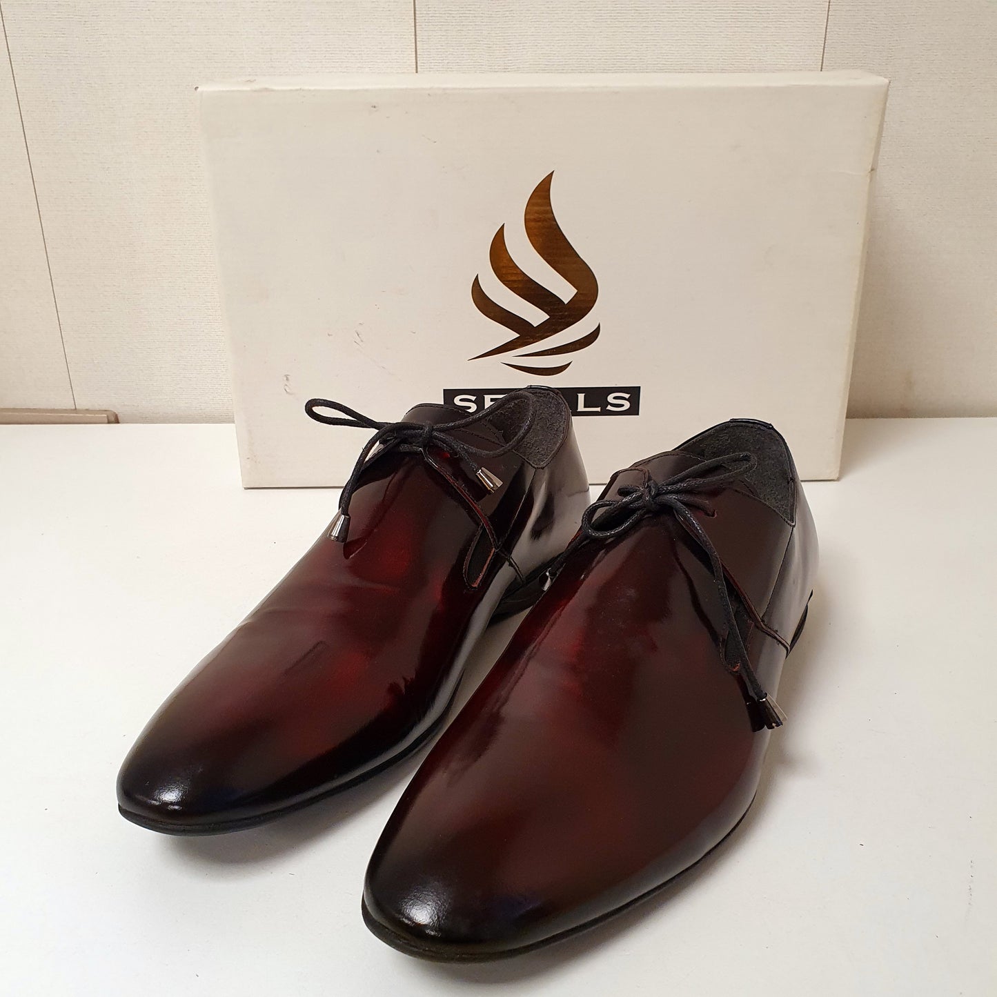 Maroon Plain hand Made Shoes Turkish Leather by Seapals Art # 78 , 12950