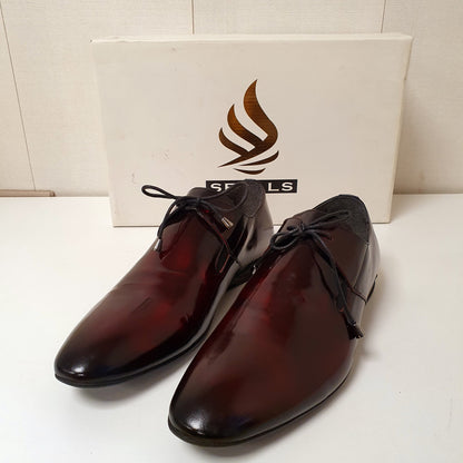 Maroon Plain hand Made Shoes Turkish Leather by Seapals Art # 78 , 12950