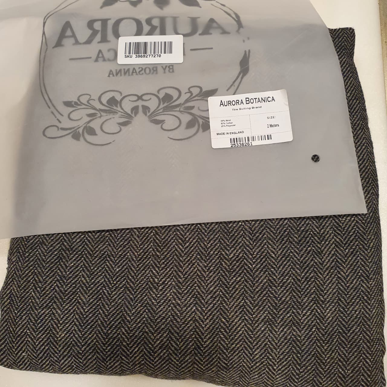 Grey Black Style Fabirc for Coat or waist Coat 2 meter 23450