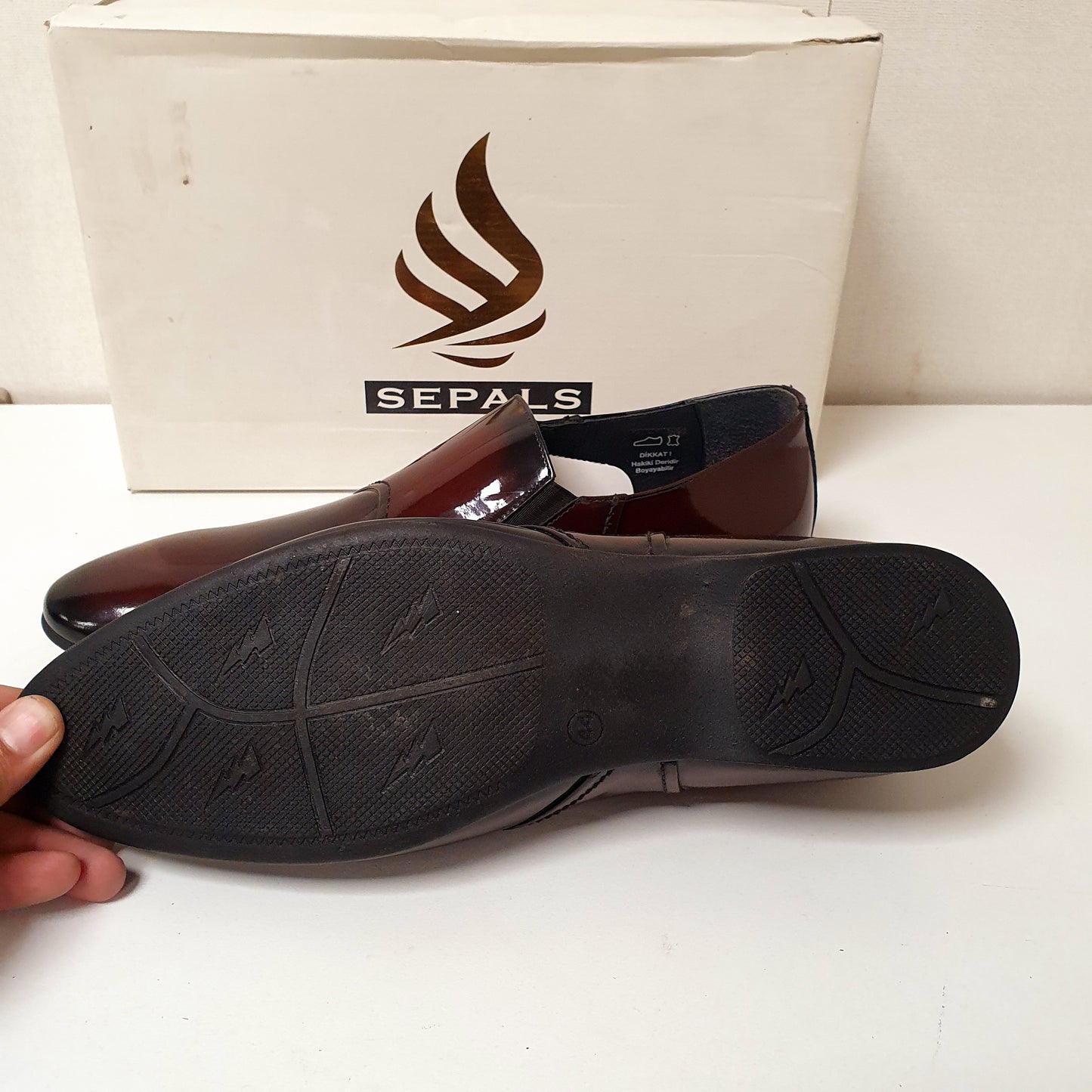 Maroon Leather Hand made Shoes by Turkish Seapals Art # 79, 12950