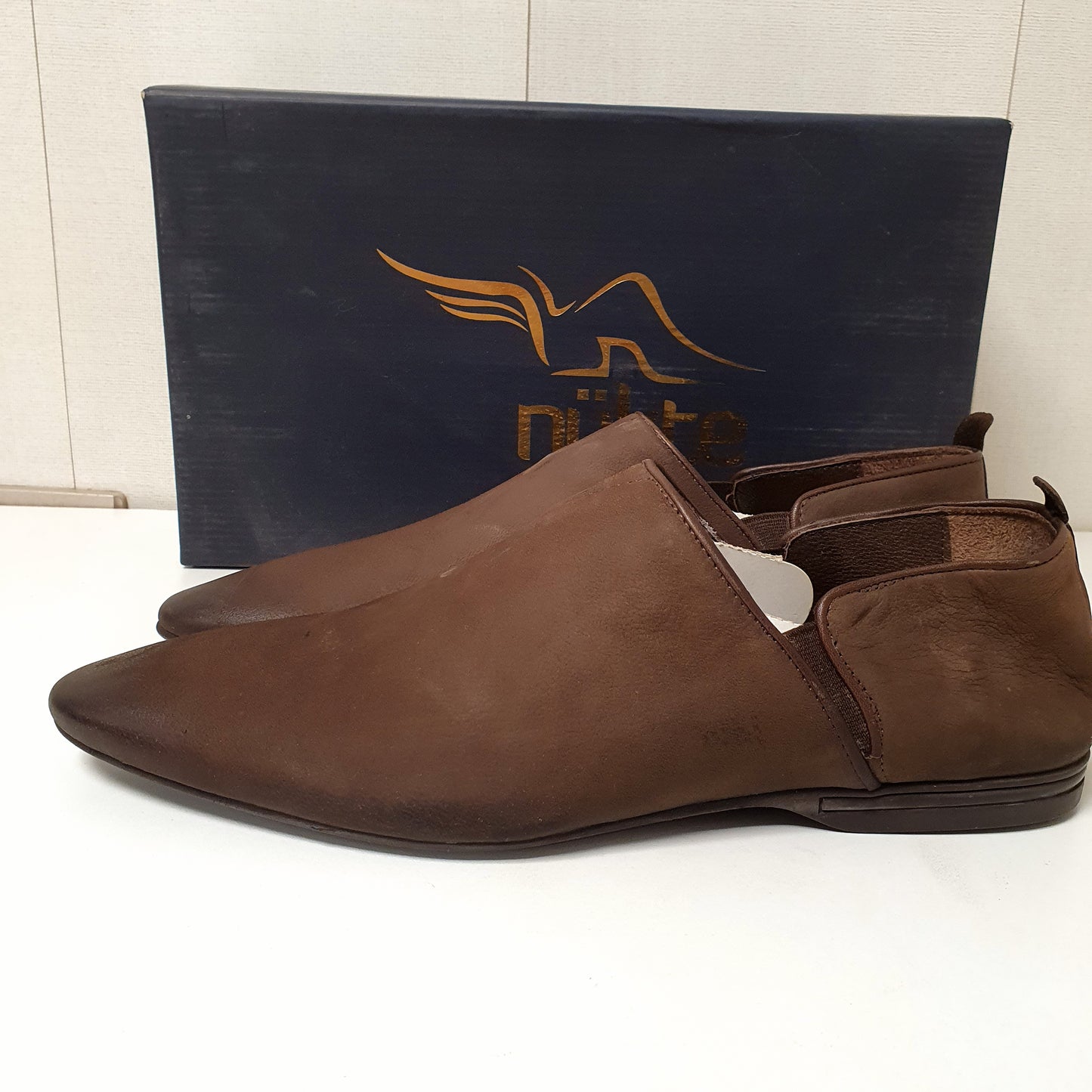 Hand Made Turkish Leather Dark Brown Shoes Art#0091