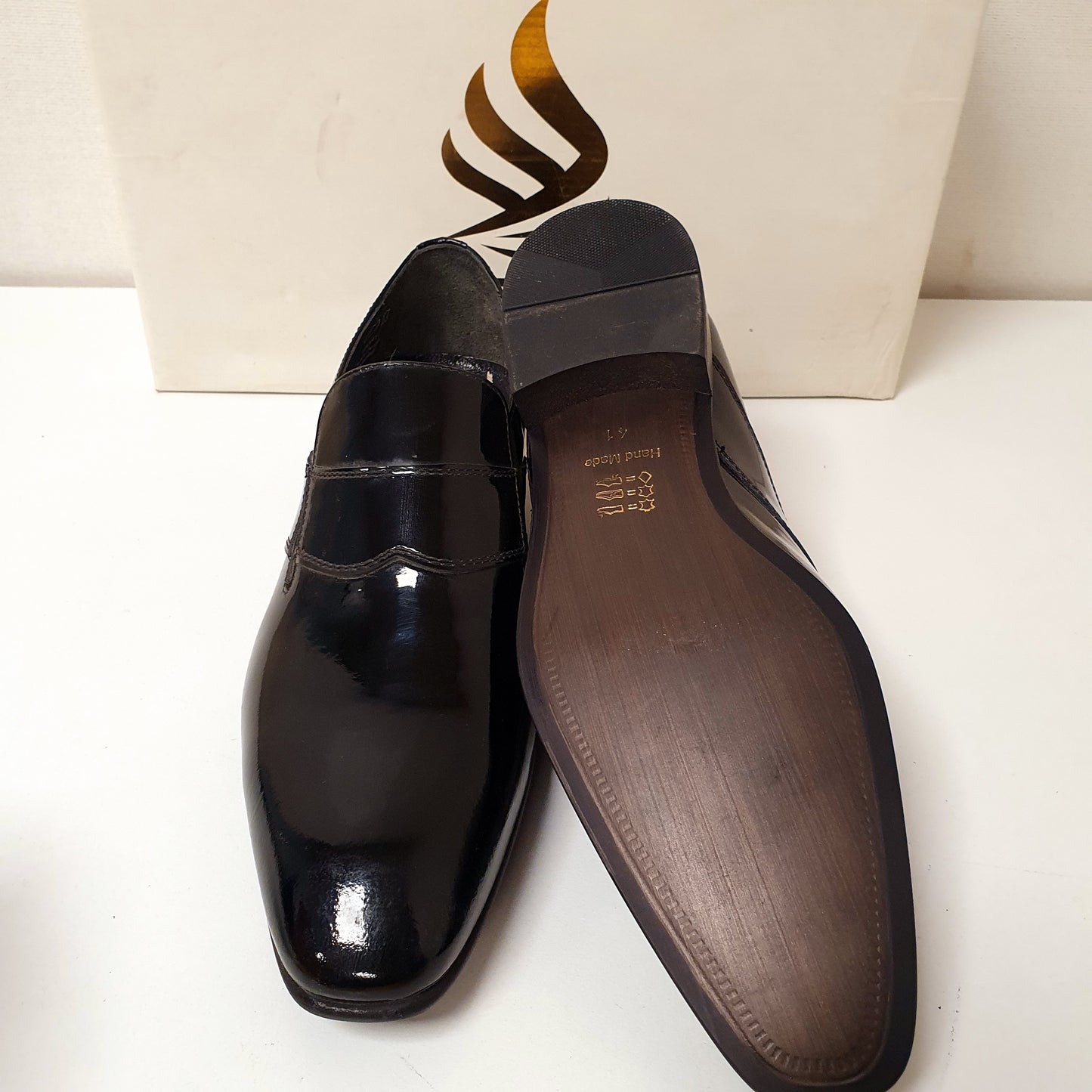 Black Hand Made Shoes By Turkish Leather Vintage Style Art # 81, 12950