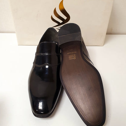 Black Hand Made Shoes By Turkish Leather Vintage Style Art # 81, 12950