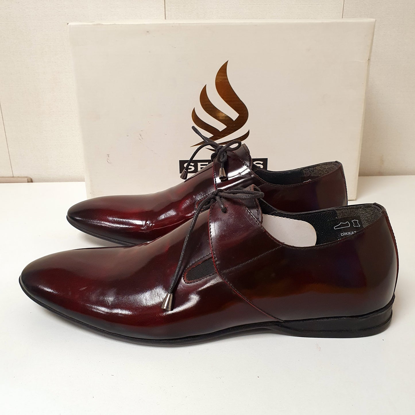 Maroon Plain hand Made Shoes Turkish Leather by Seapals Art # 78 , 12950