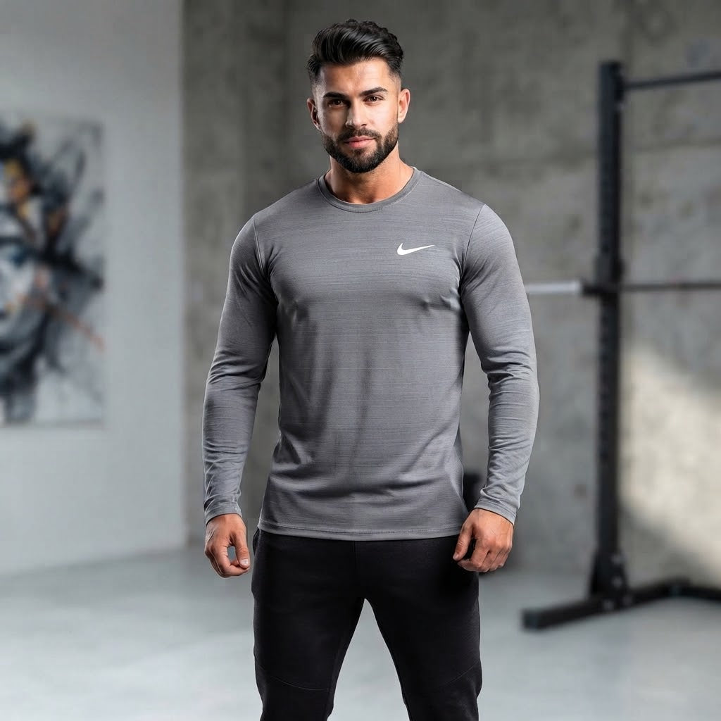 Nike Dark Grey Premoum Fit Full Sleeves Shirt, 4