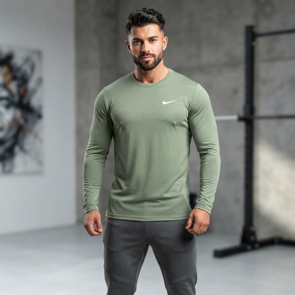 Nike Green Preemium Fit Shirt Full Sleevs, 4343