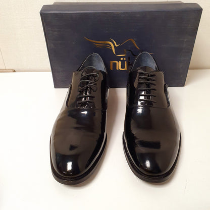 Black Leather Hand Made Shoes Shine Turkish Sepals Art # 77, 12950