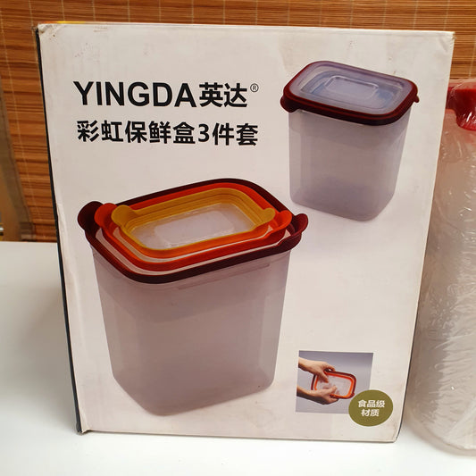 3 PCs Plastic Airtight Boxes 1 Litre to 3.2 Litre