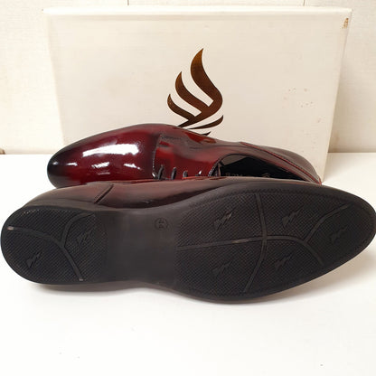 Seapals Maroon Black Leather Hand made Shoes Art # 71, 12950