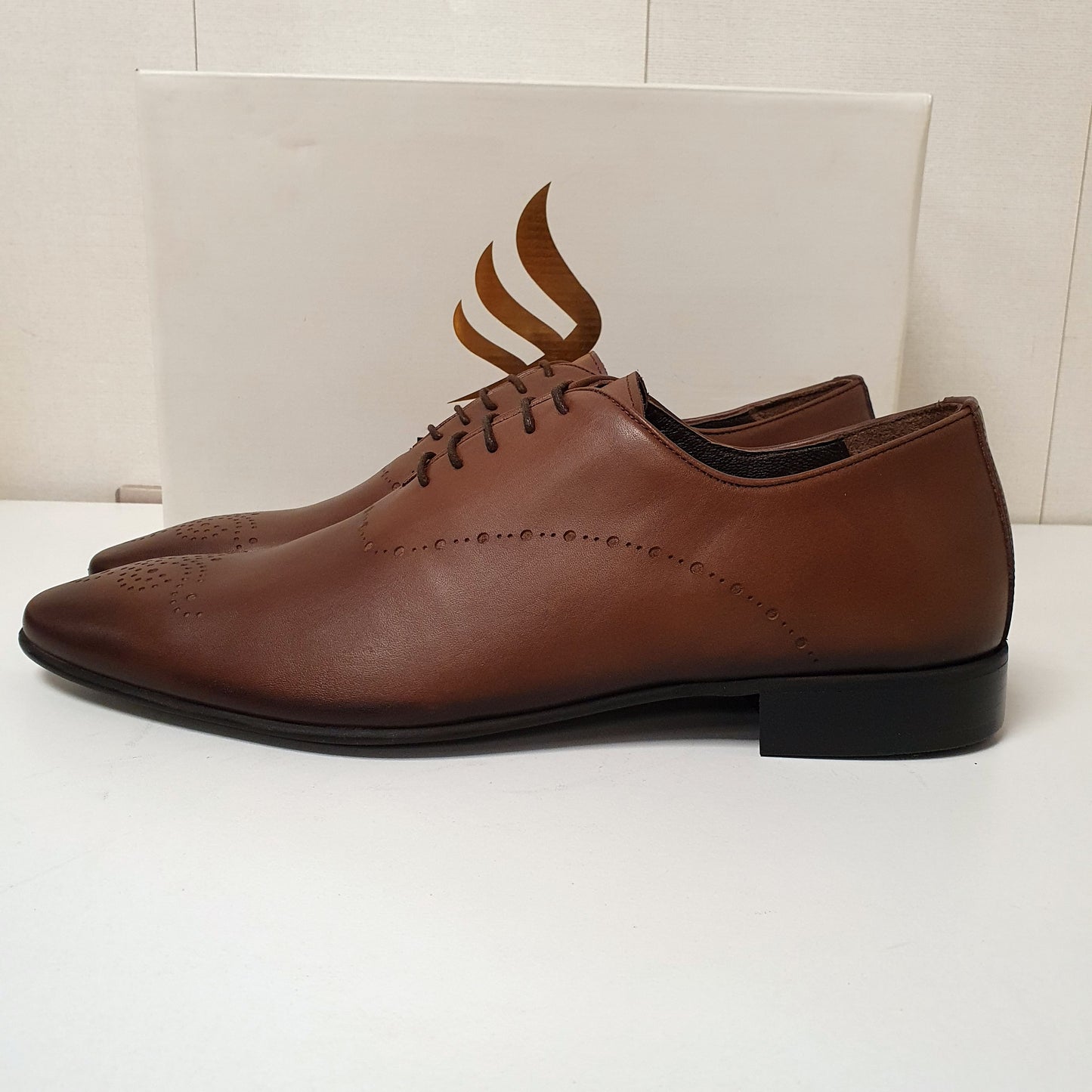 Turkish Brown Hand Made Leather Shoes Dotted Art # 57, 172950