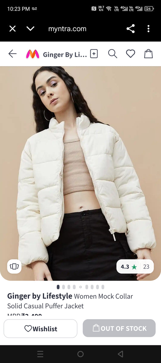 Fashion ladies paded puffy jacket medium to large size