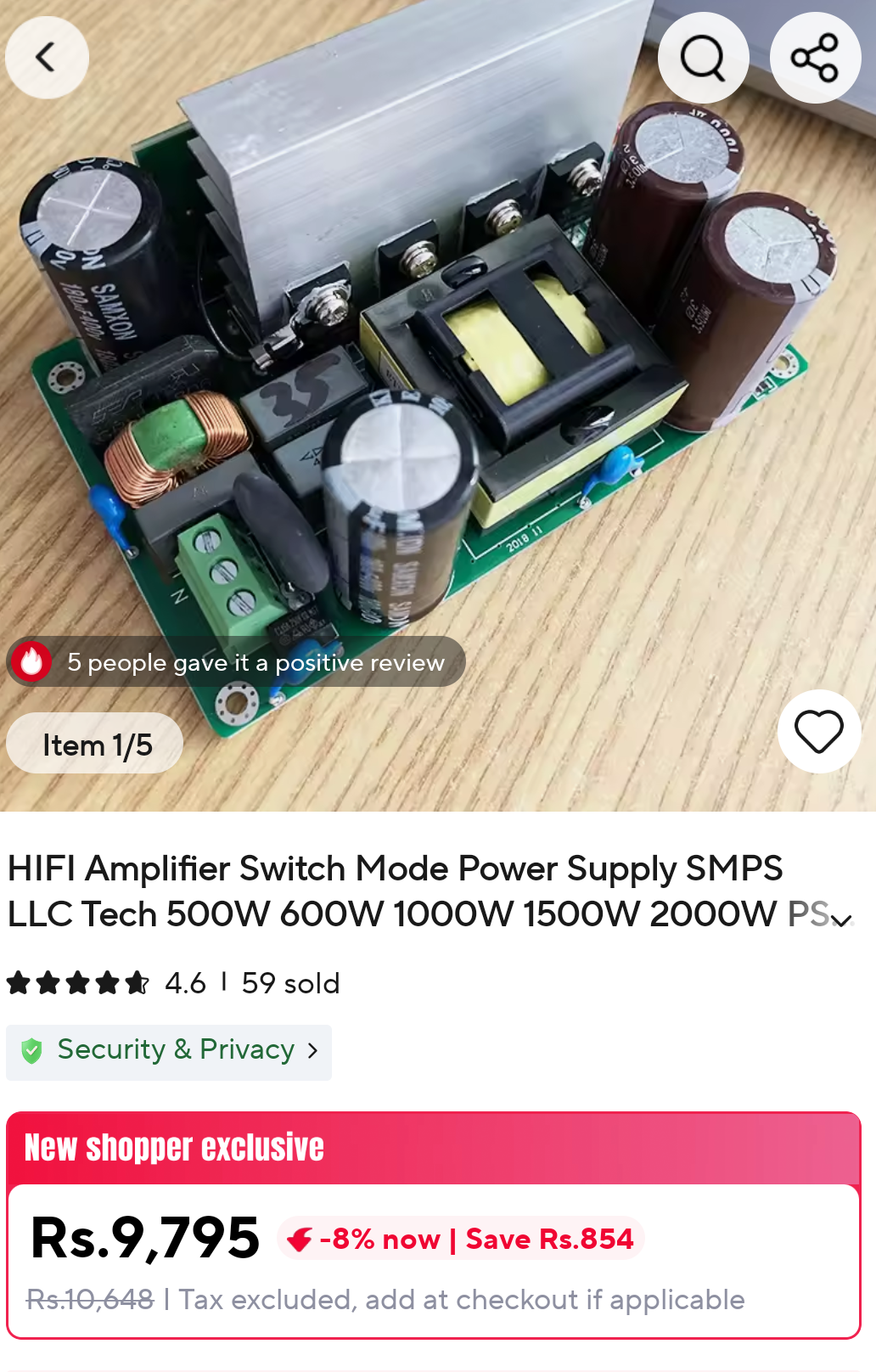 Hifi Audio Amplifier SMPS Power Supply Dc 70V