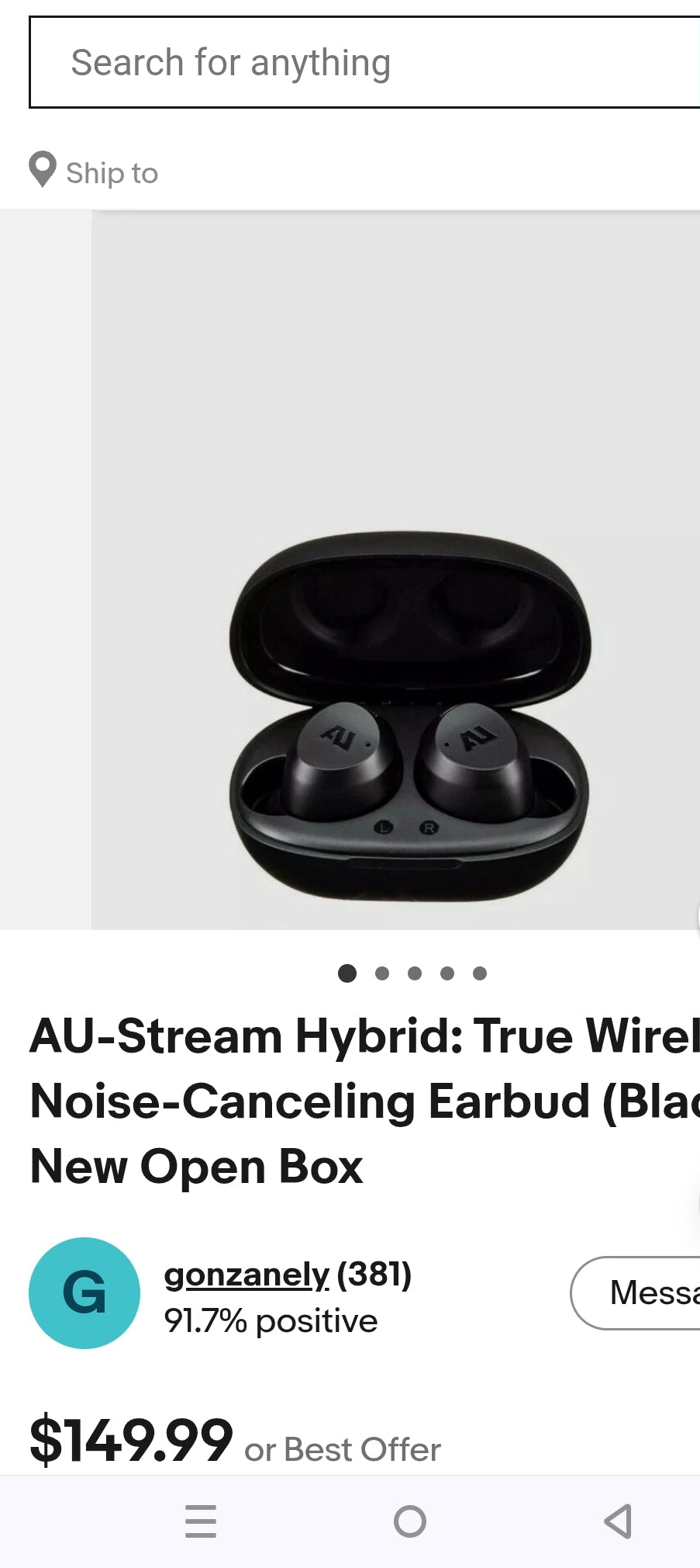 AU sound hybrid noise canceling earbuds original