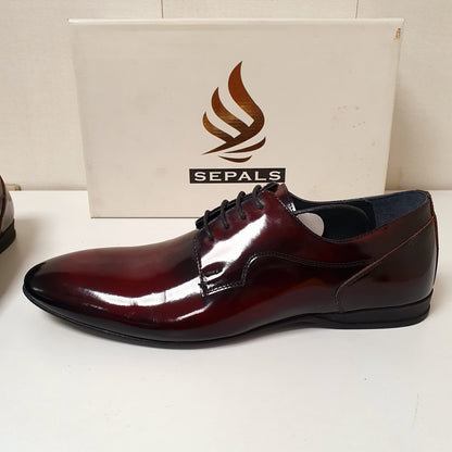 Seapals Maroon Black Leather Hand made Shoes Art # 71, 12950