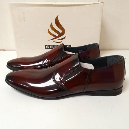Maroon Leather Hand made Shoes by Turkish Seapals Art # 79, 12950