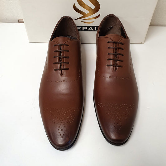 Turkish Brown Hand Made Leather Shoes Dotted Art # 57, 172950